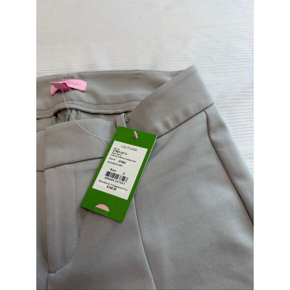 NWT Lilly Pulitzer Chantal Stretch Dinner Pant Palm Beach Grey Size 0 New - Picture 6 of 10